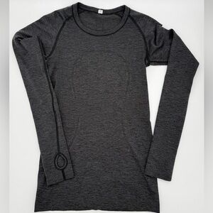 Lululemon Swiftly Tech Long Sleeve Crew 2.0 Heathered Black Gray Running Top 6